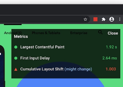 Web Vitals Extension - Teconsite