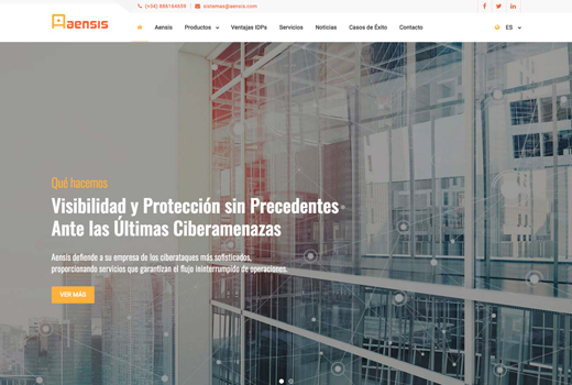 Diseño Web Aensis Ciberseguridad